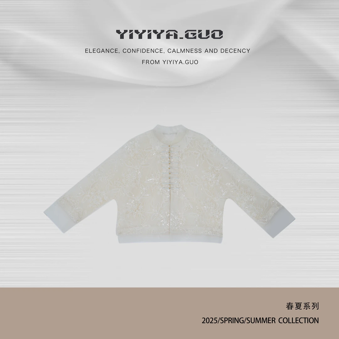 yiyiya.Guo艺艺吖【雾里花】新中式中国风亮片盘口提花外套25SS0292