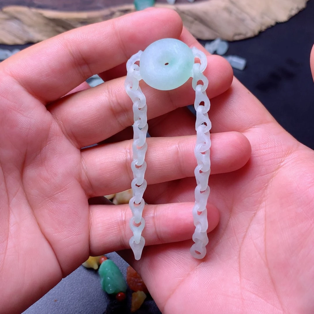 定制翡翠未镶嵌平**安手链