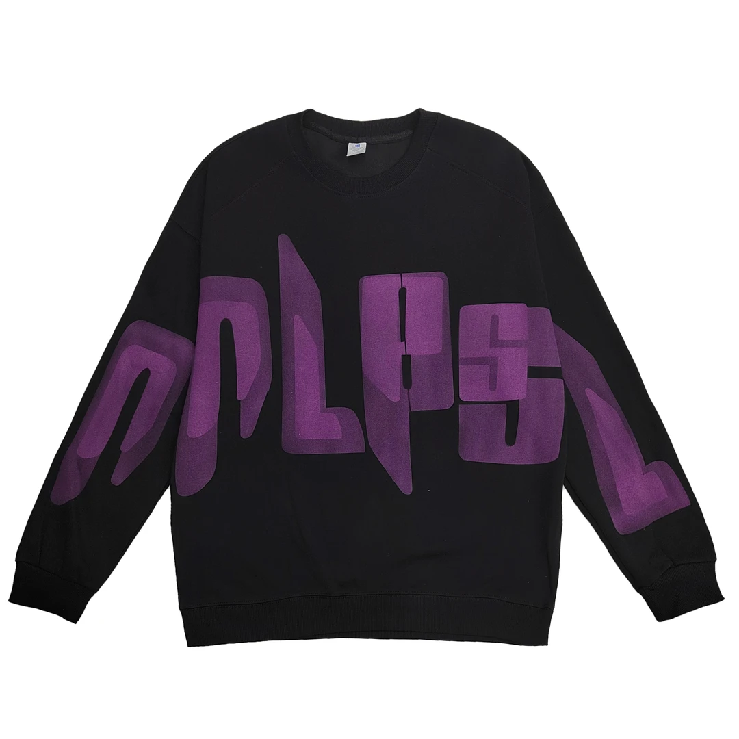 【7A抗菌】套头拼接秋冬圆领宽松型卫衣宽松套头衫中性风7583