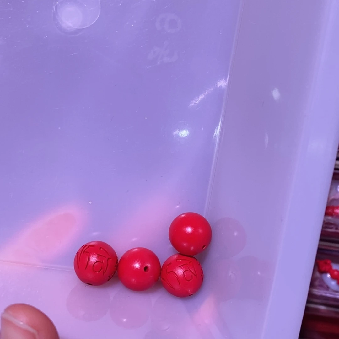 天然辰砂红砂散珠14毫米