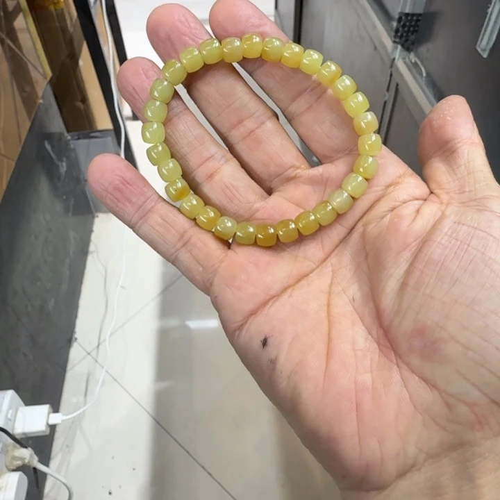 狗***杂和田玉未镶嵌手链6×7手链