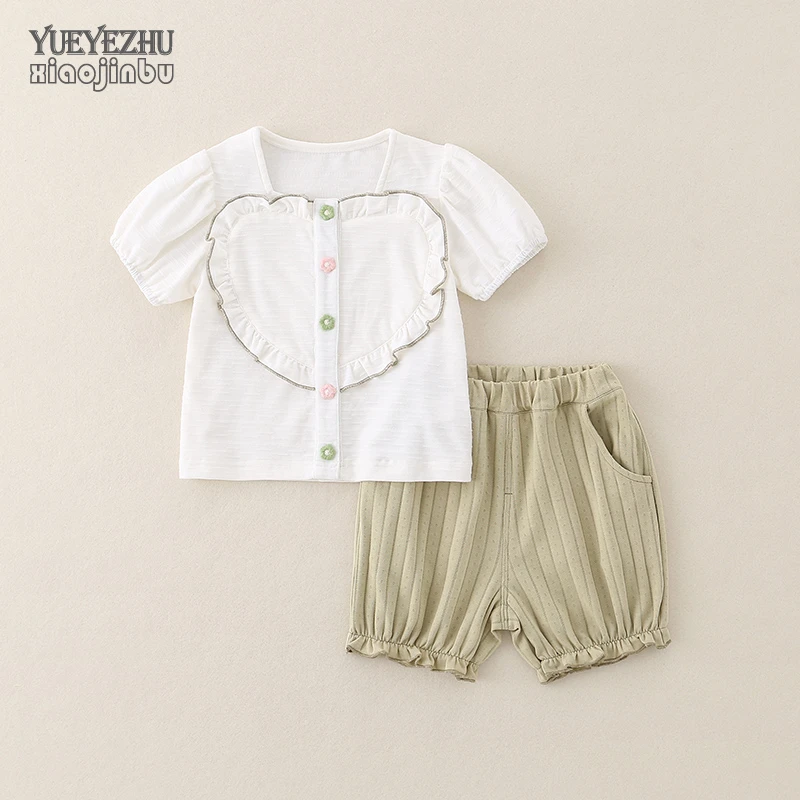 女宝宝短袖短裤分体套装夏季新款婴儿衣服夏装韩版洋气外出两件套
