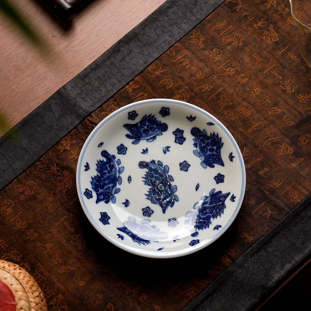 【中国工艺】清玉堂桃花鳜鱼壶承（JD851）