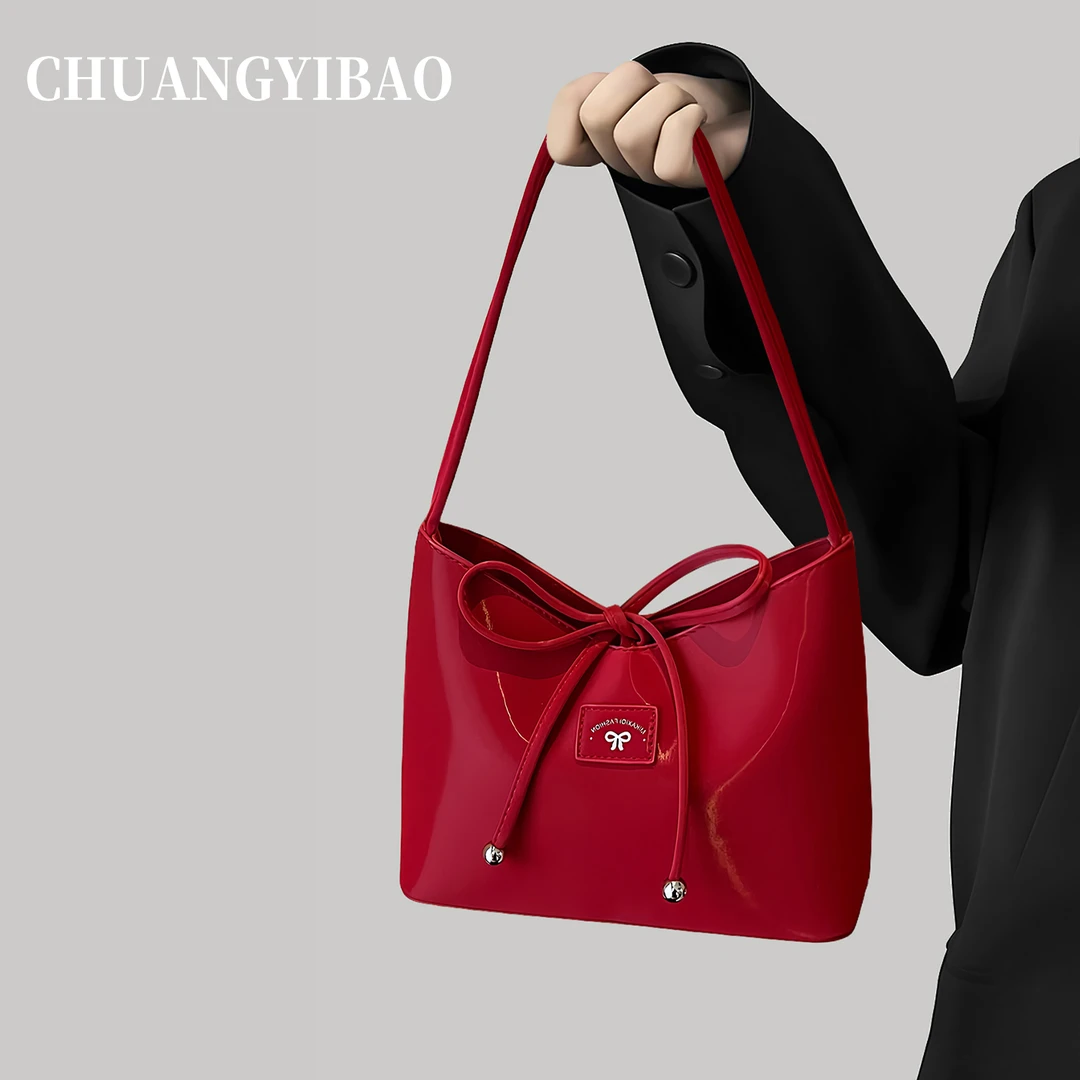 小众质感红色芭蕾风腋下包女2025新款高级感单肩包时尚洋气新娘包