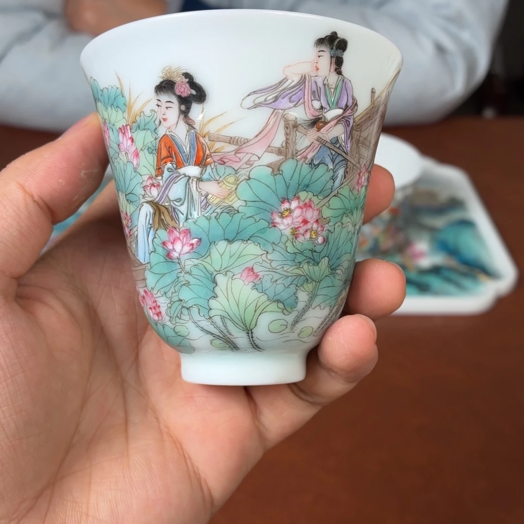 瓷杯子瓷姑娘景德镇陶瓷艺术