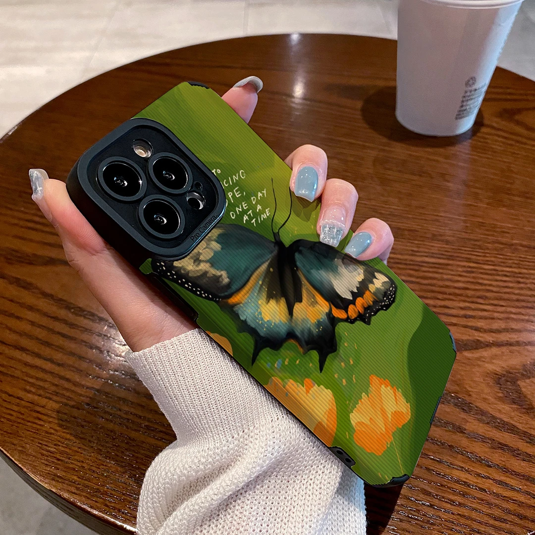 插画蝴蝶适用OPPOReno14手机壳findx8新款13皮纹开学12防摔X7校园