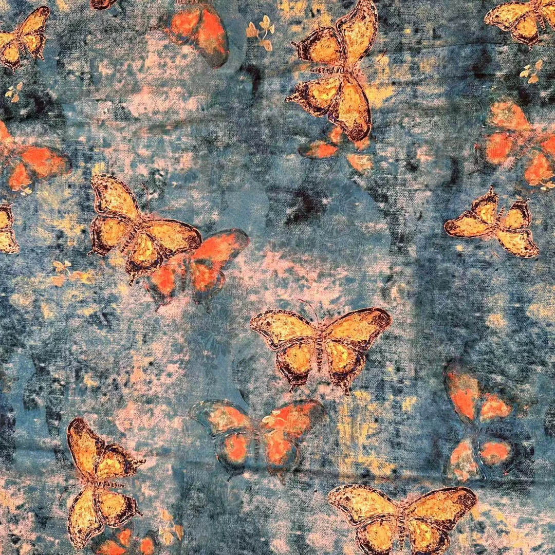 N147【金蝶】140*140新中式国风高端围巾