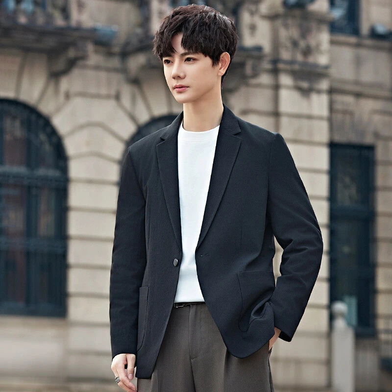 休闲西装男士外套高级感痞帅气薄款宽松春夏季小西服单件上衣外套