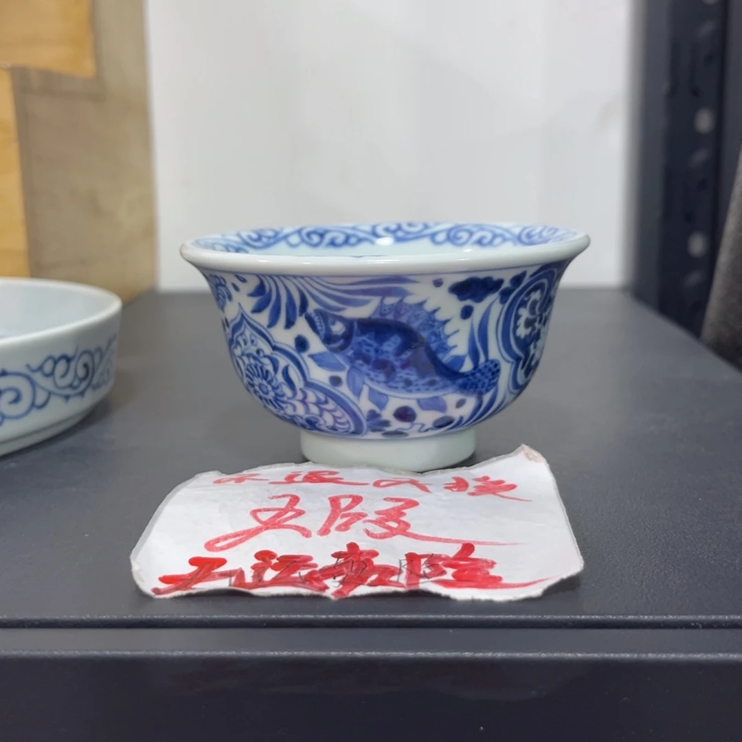 ?****哥手绘仿元穿花鱼大压手