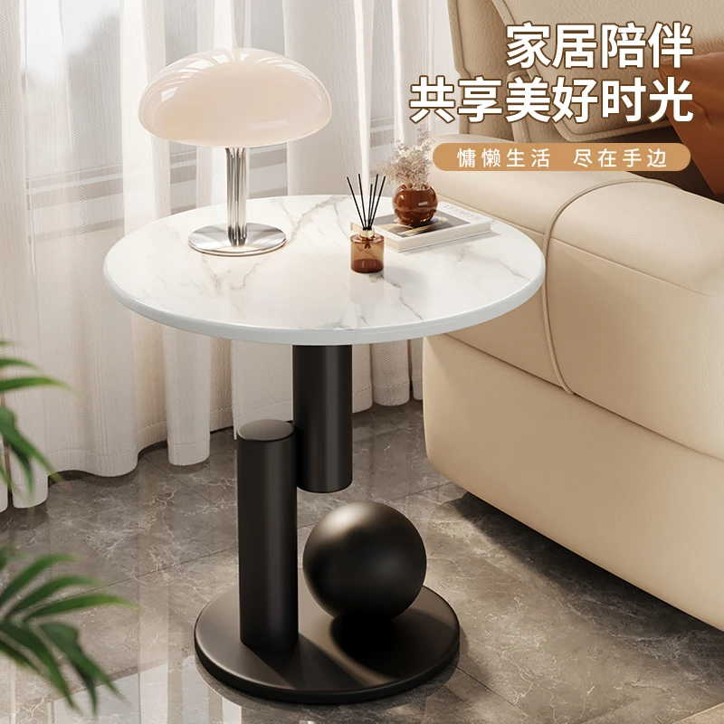 北欧岩板沙发边几轻奢角几小茶几客厅现代简约边桌落地家用阳台