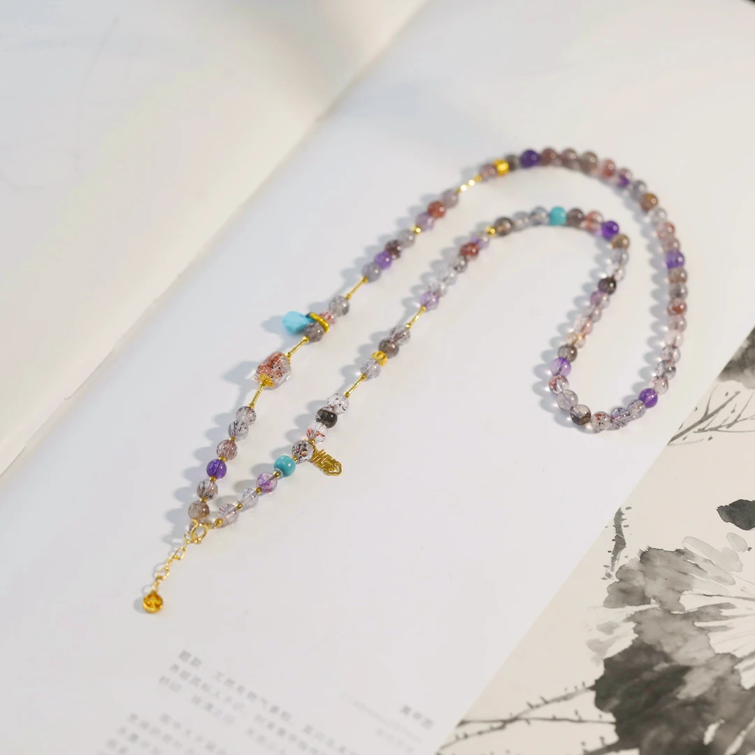 麦麦【念兮】天然超七+松+18K  项链 多样性发一q