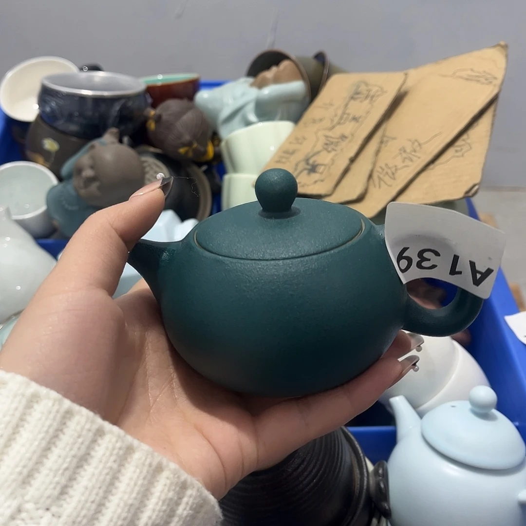 吉***阳瓷片茶摆件工艺品摆件666