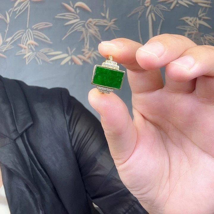 翡翠银S925镶嵌戒指特价