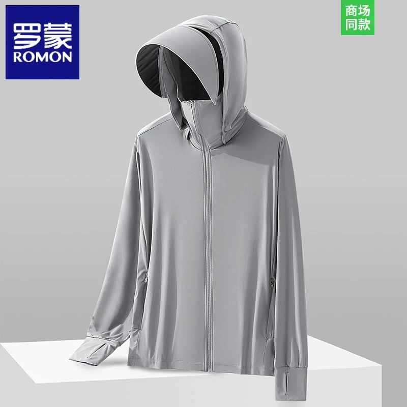 Romon/罗蒙冰丝防晒衣男女夏季轻薄透气户外防紫外线防晒衣情侣款