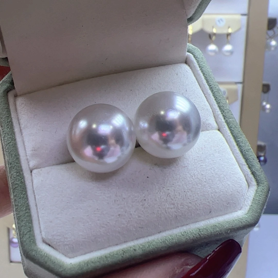 淡水珍珠耳饰银S925镶嵌