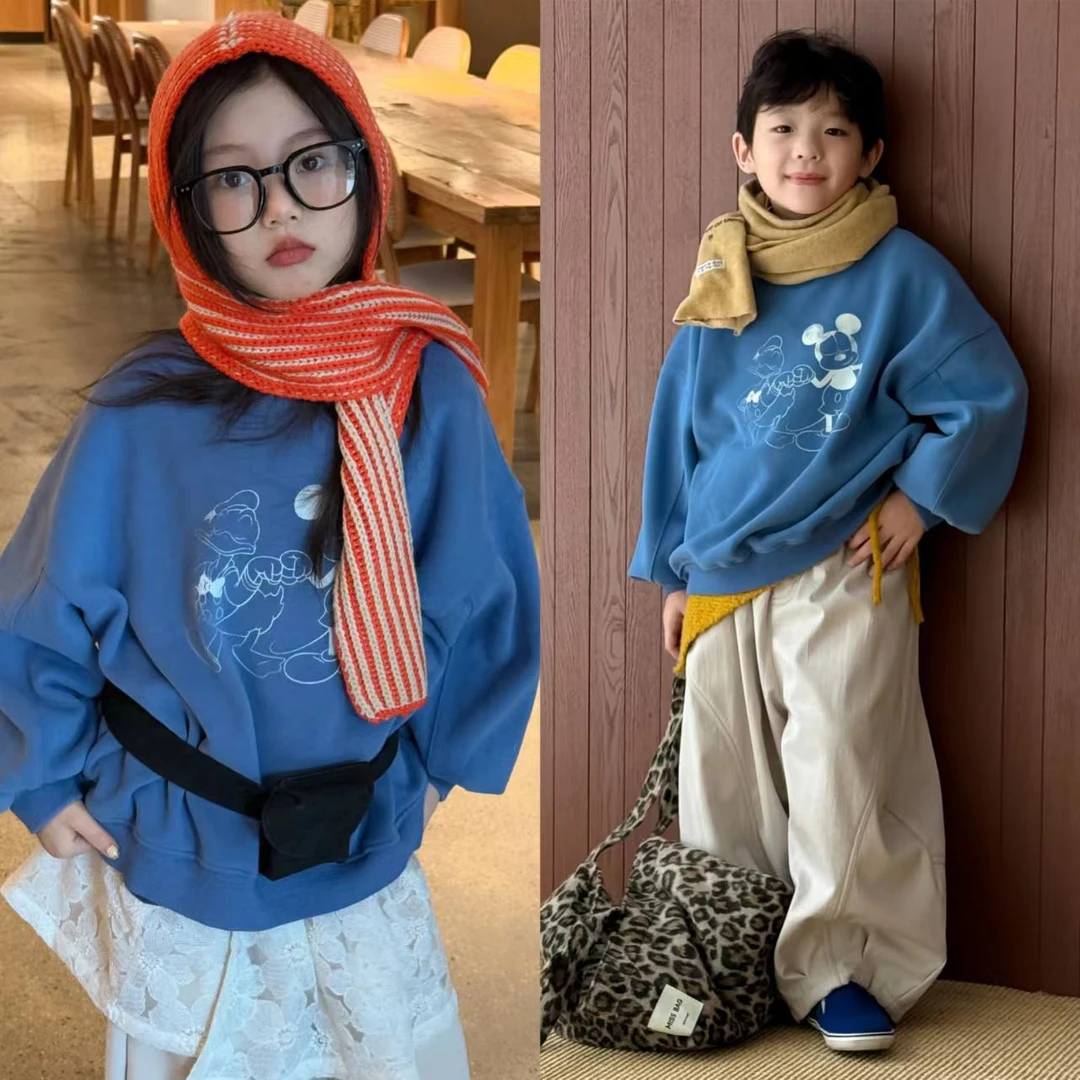 LJ-72372-TBB童装女童卫衣2025秋冬新款米奇加绒卫衣加绒内里锁