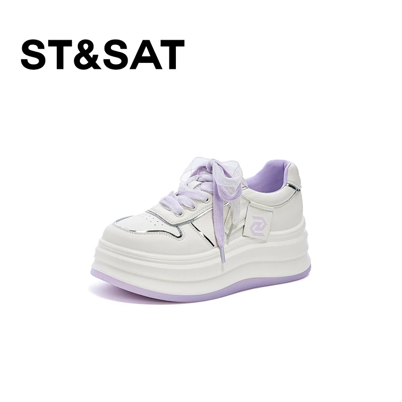 星期六厚底小白鞋女2025春季爆款百搭舒适休闲增高板鞋潮流简约Z