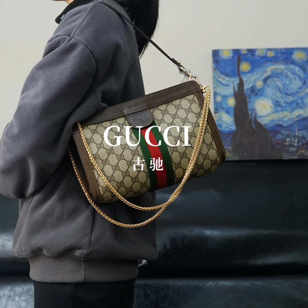 95新 GUCCI/古驰 老花链条包/f3JJ01823478/3478