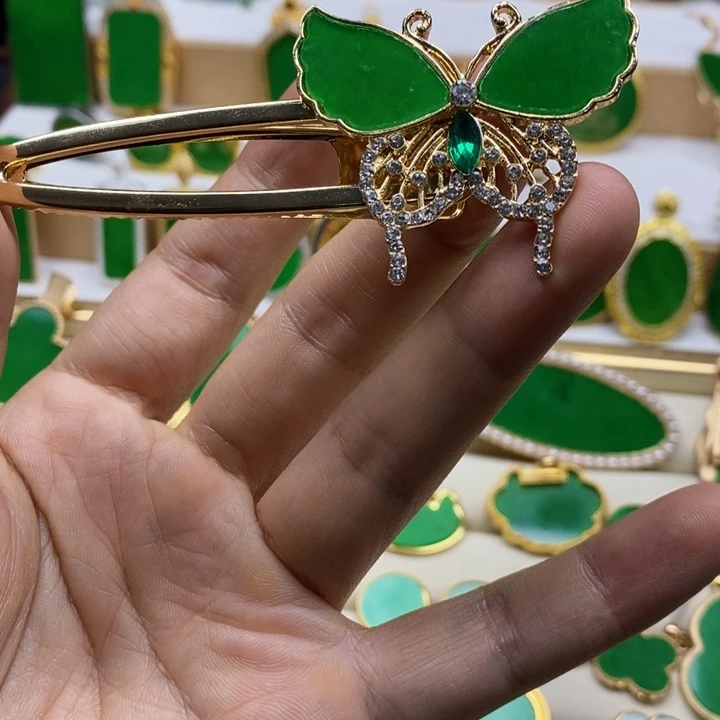 雨***滴钛钢钛钢时尚蝴蝶发夹