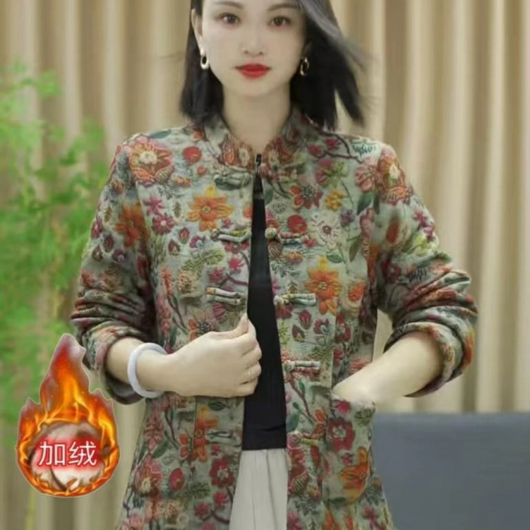 2025春秋新款民族风外套显瘦中式盘扣外穿时尚中年妈妈装开衫上衣