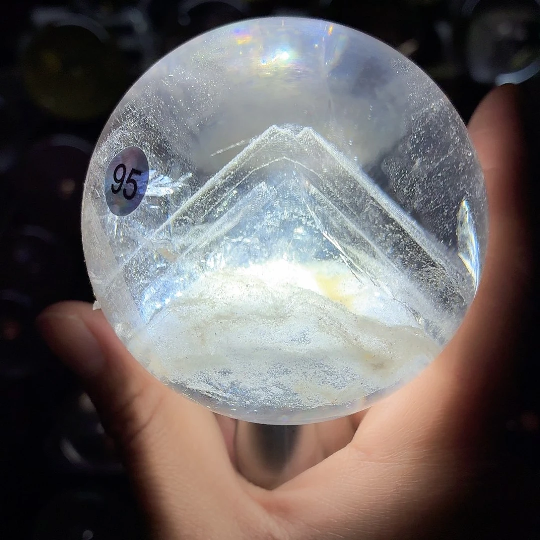 珠宝半成品未镶嵌水晶白幽灵富士山676