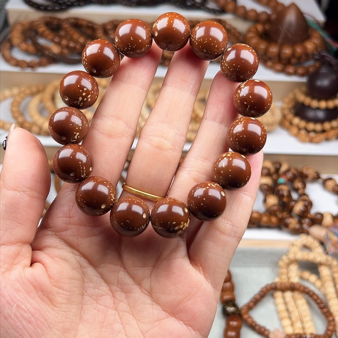 紫金鼠手串14.5圆珠紫金鼠红皮火焰纹