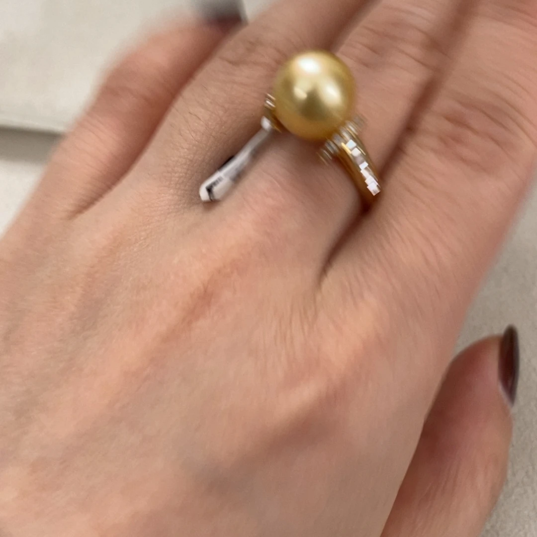 戒圈海水珍珠银S925镶嵌