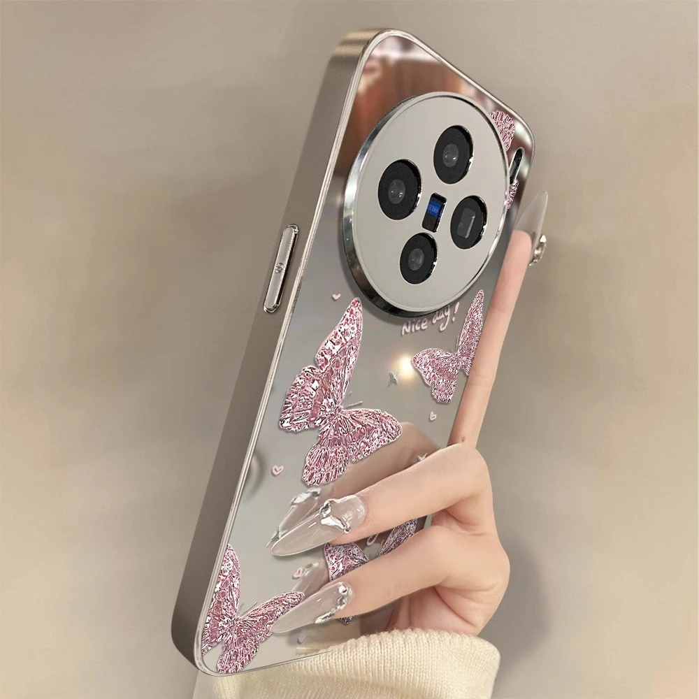 适用于vivox200女款电镀镜面手机壳x100水晶蝴蝶镜头全包防摔网红