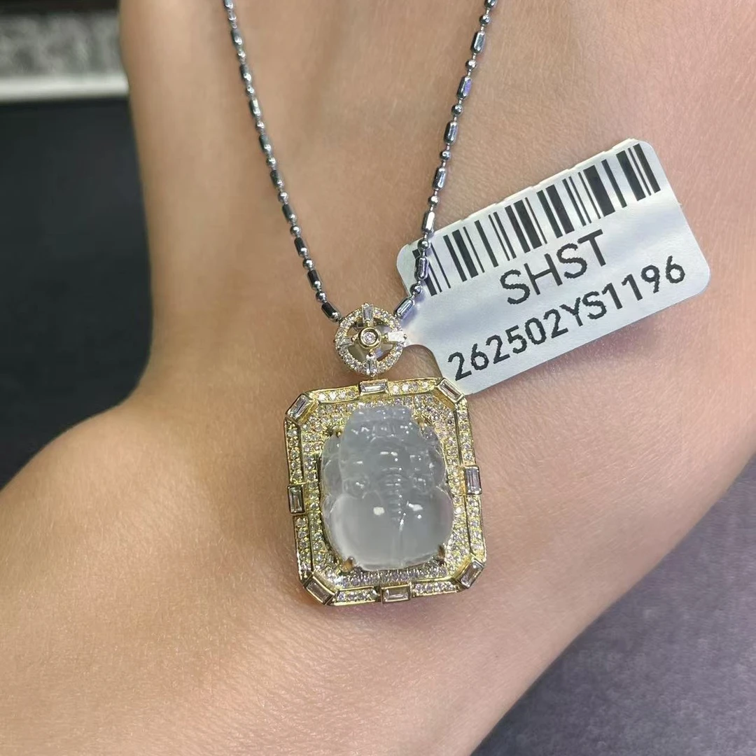 缅甸A货翡翠南非真钻18K金（不含链）