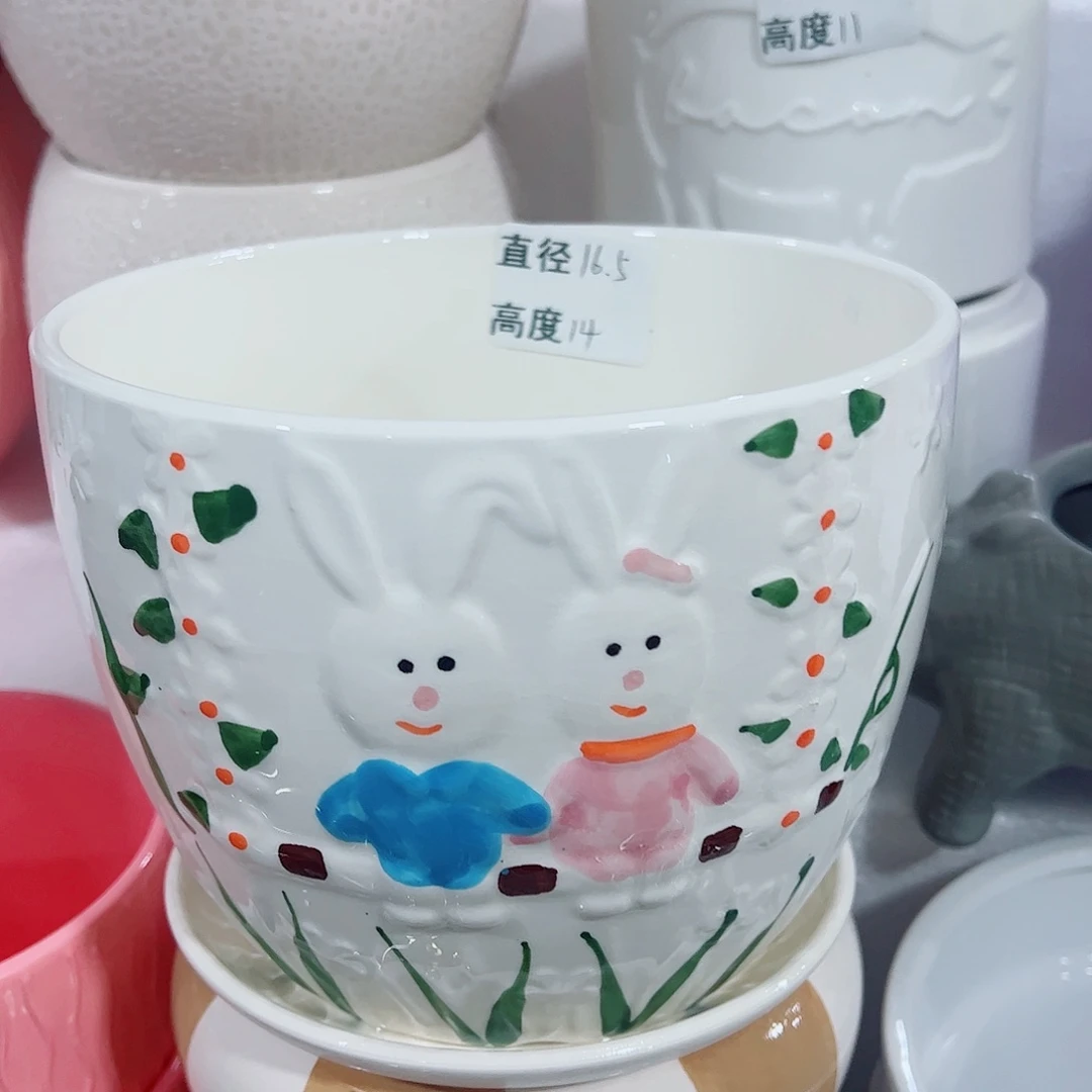 有孔陶瓷花盆，满10米包邮发货