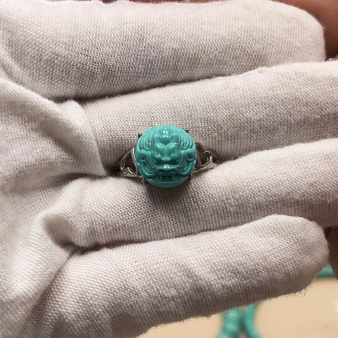 绿松石戒指银S925镶嵌