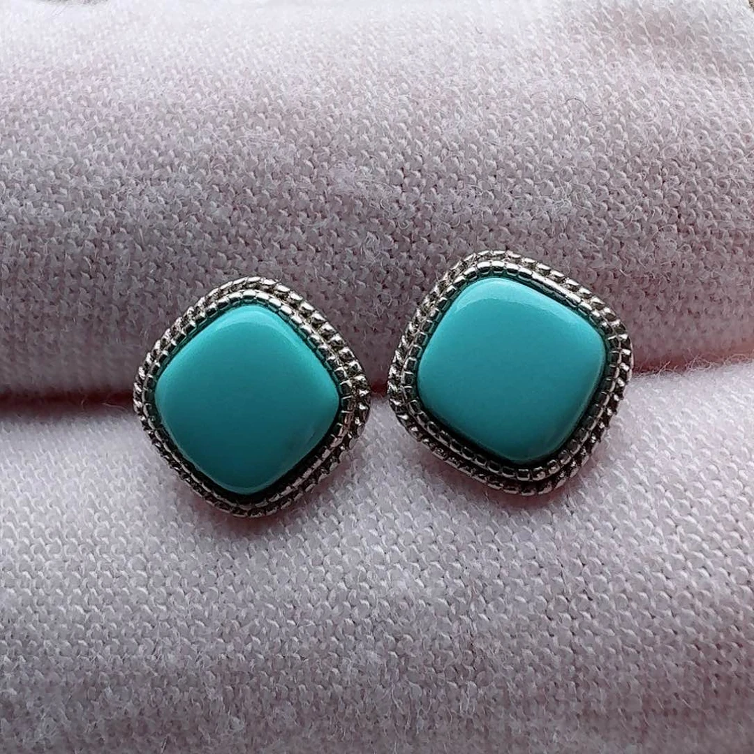 绿松石珠宝奇石银S925镶嵌