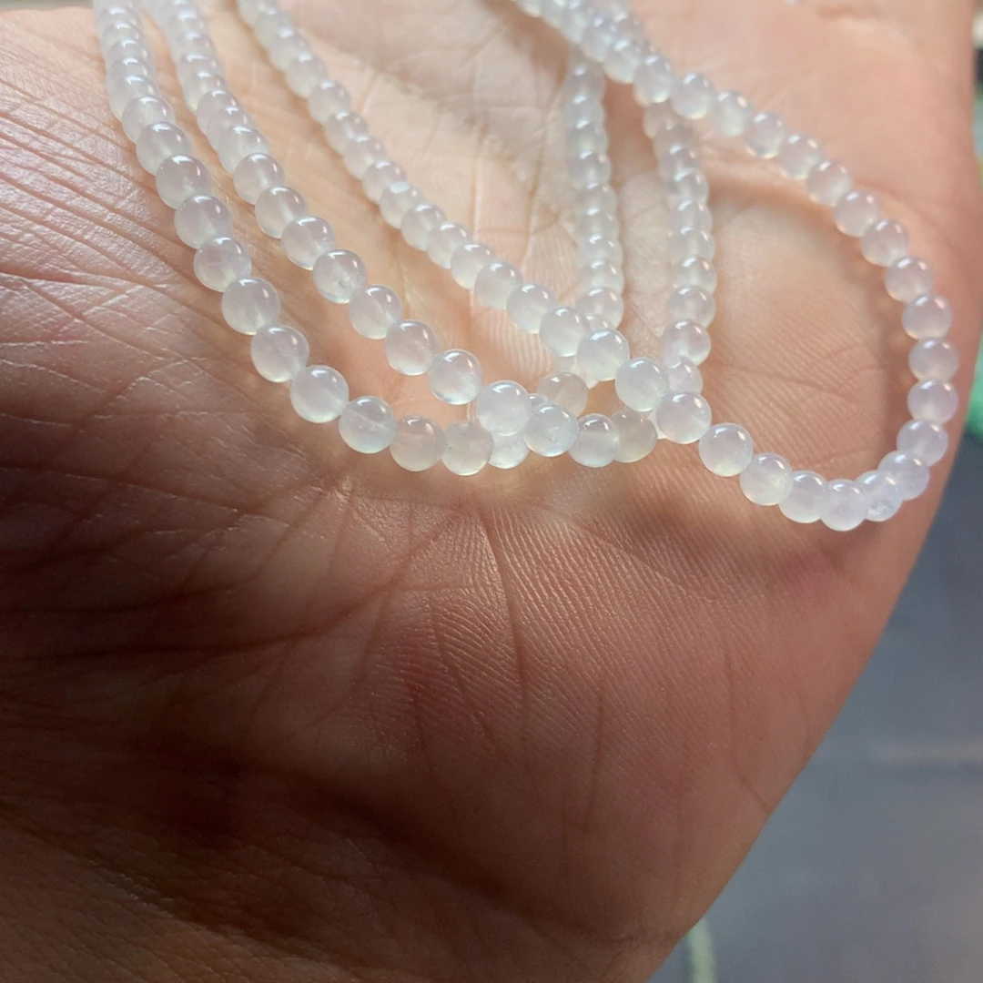 定制翡翠未镶嵌卡3.7冰冰长串