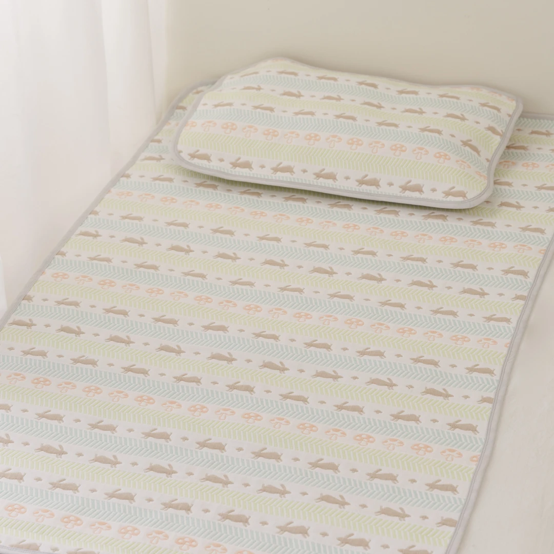雅赞儿童纱布软席凉席纯棉纱布新生儿透气吸汗幼儿园软席