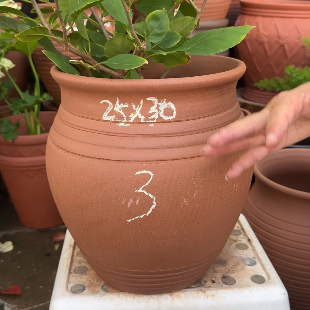 紫砂花盆口25高30