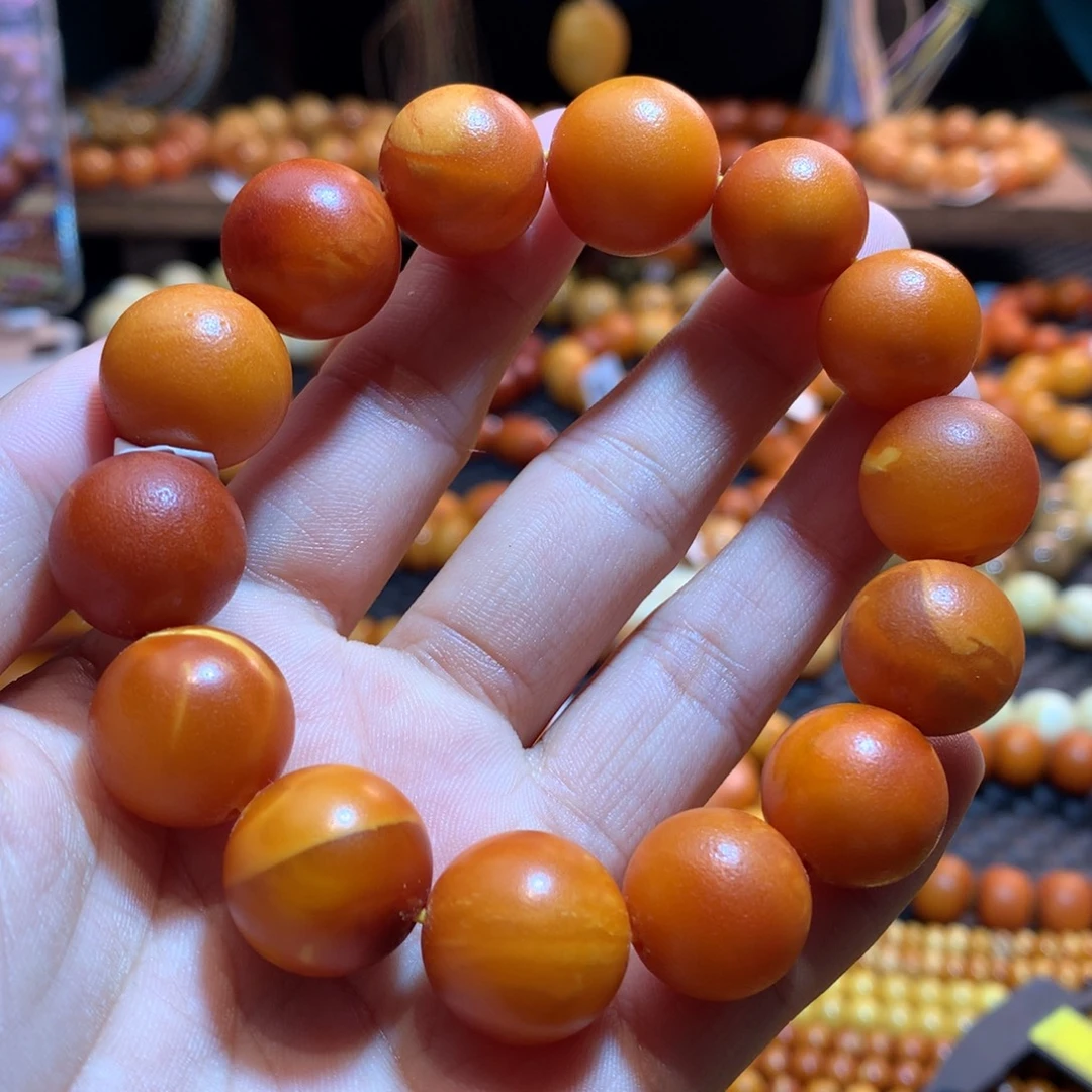 琥珀未镶嵌手链蜜蜡