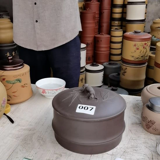 紫砂茶叶罐处理四饼竹节款007