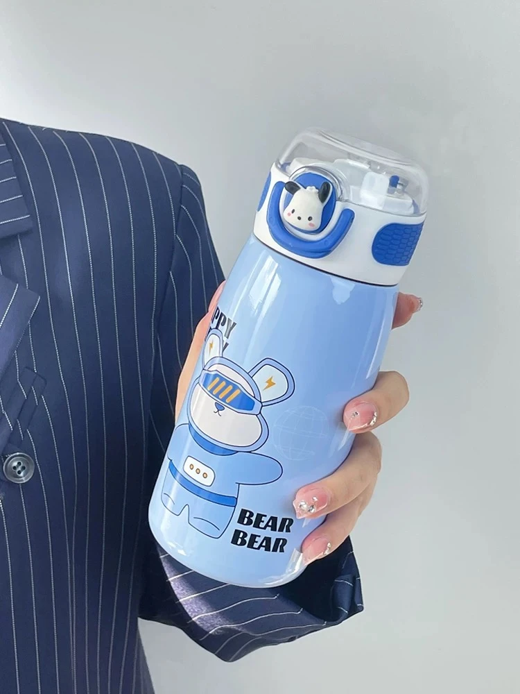 儿童保温杯316不锈钢高颜值吸管杯可爱学生简约卡通便携食品级杯