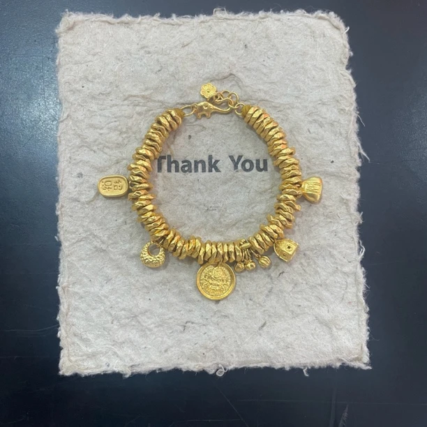 金城皇足金盘缠手串18.93