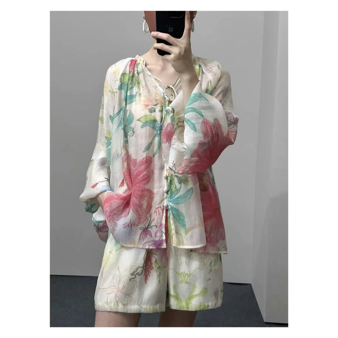 【套装】春夏季高档两件套设计感时装女装服装9372[ZX]J