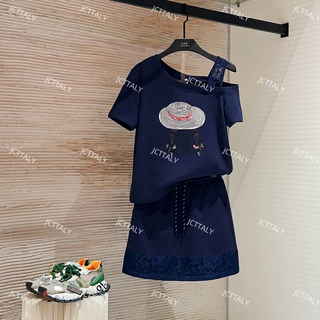 【宠粉价】草帽女孩休闲百搭气质大码微胖显瘦两件套裙裤TZ-233