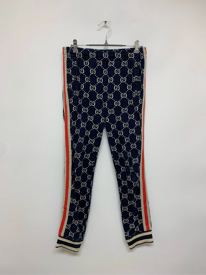 95新  【Gucci】古驰 红蓝满印logo长裤/Xs码 /Y11287698