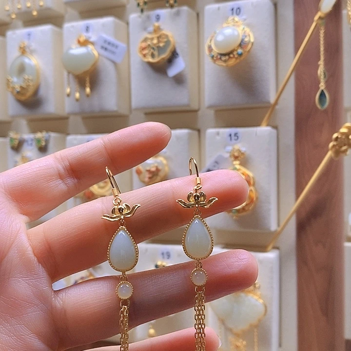 和田玉颈饰银S925镶嵌