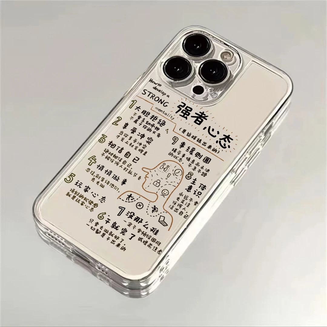 强者心态适用iPhone16小米15华为苹果14promax手机壳软壳太空壳xr