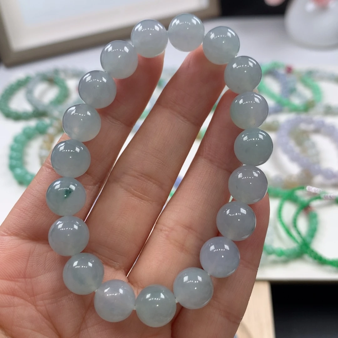 臻***记翡翠未镶嵌手链9.9mm