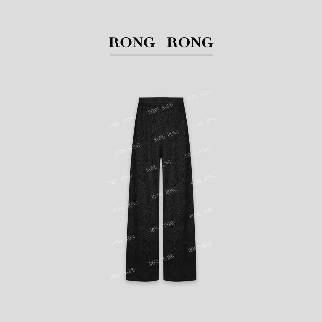 溶溶J【三宅神裤】RONGRONG高腰褶皱肌理感百搭休闲裤G-B8969227