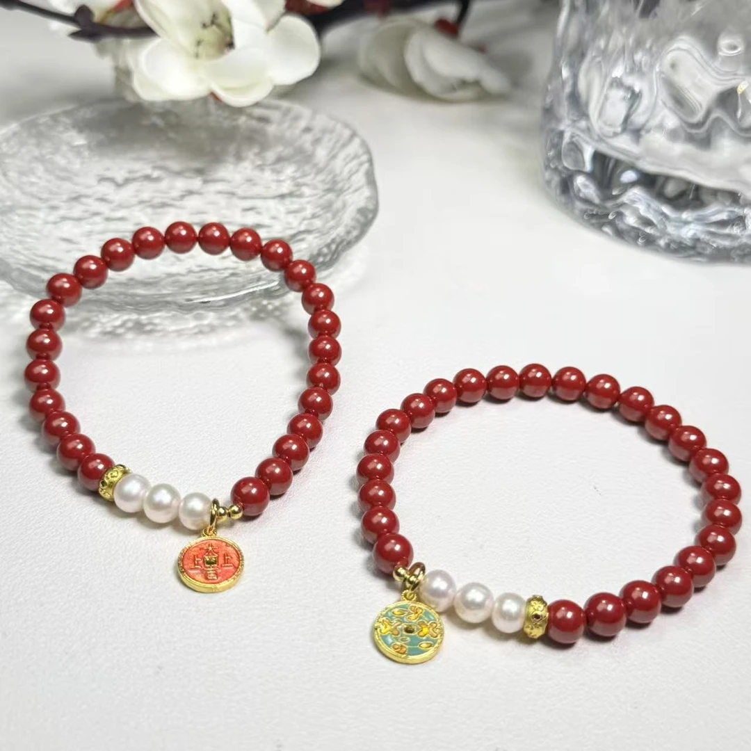 含辰砂工艺品【铭记好物】朱砂DIY单圈手串-QDM125H334