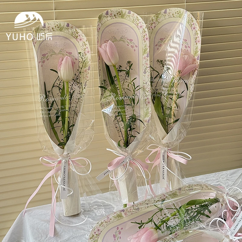 屿后 3.8女神节花繁单支袋鲜花花束手提袋花店diy节日品花艺资材