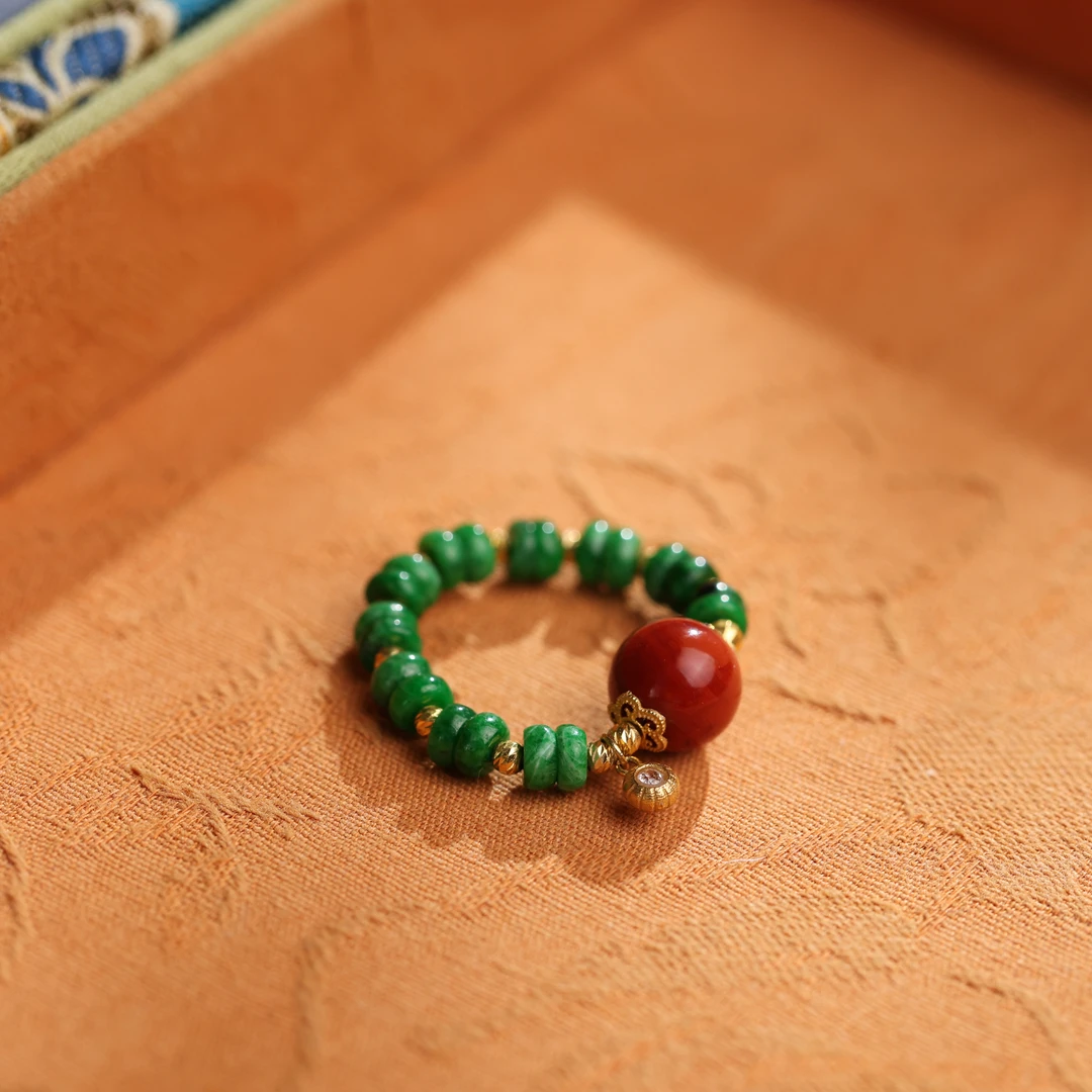 【翠红樱】翡翠戒指·18K·多样性拍一发一