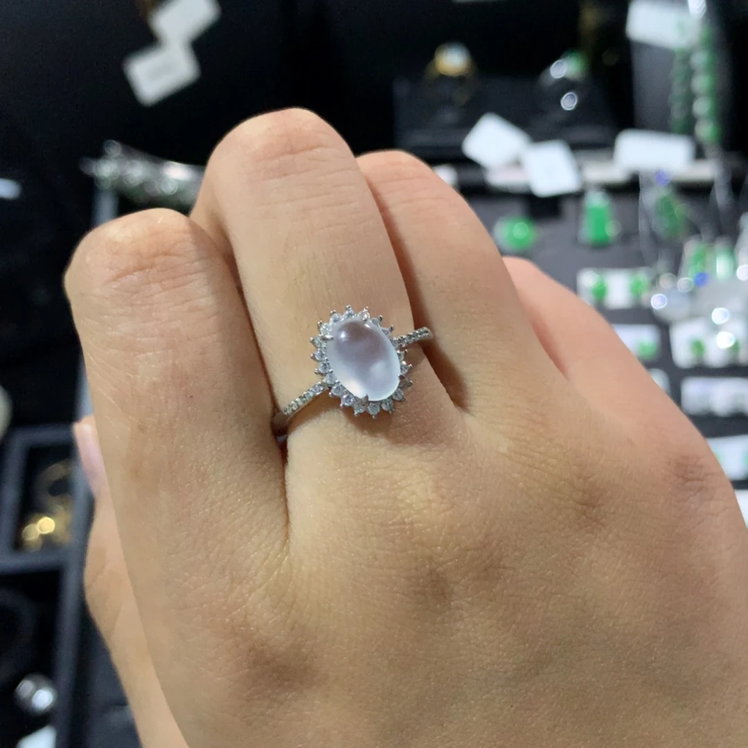 翡翠戒指银S925镶嵌